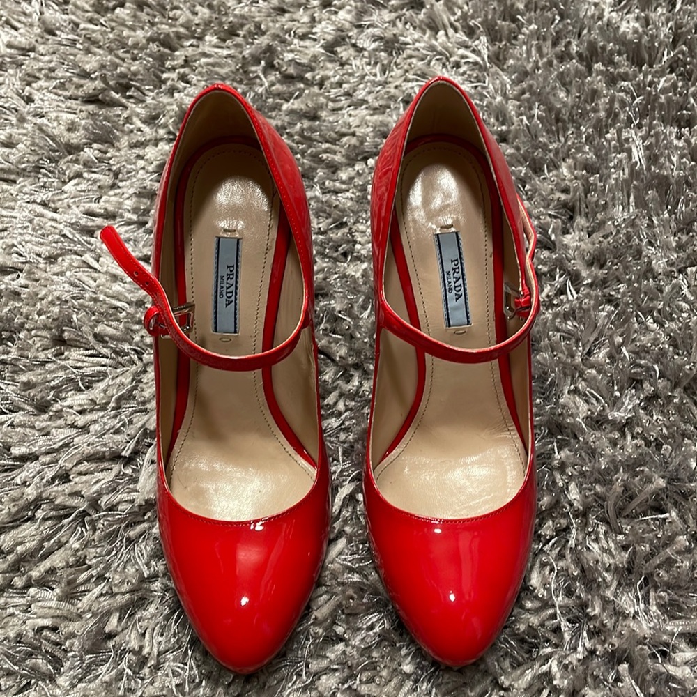 Prada Cherry Red Mary Jane Pump
